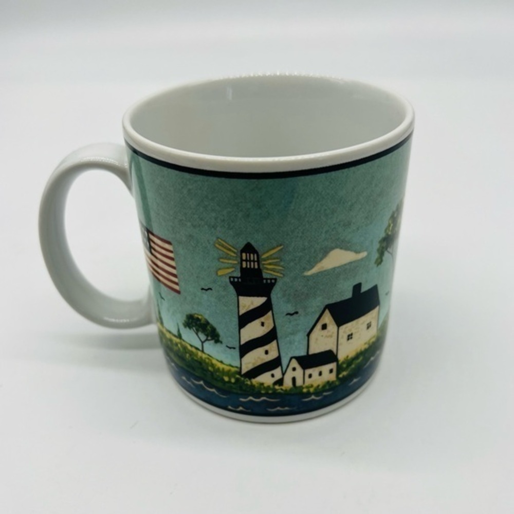 Warren Kimble mugs for sale vintage beach/ lighthouse theme